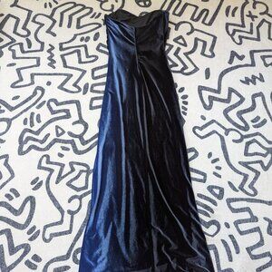 Vintage Strapless Blue x Black Casadei Dress XSmall